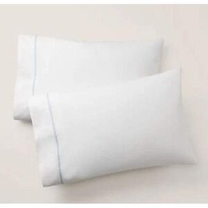 Ralph Lauren Organic Cotton Palmer King Pillow Case NEW Sky Blue